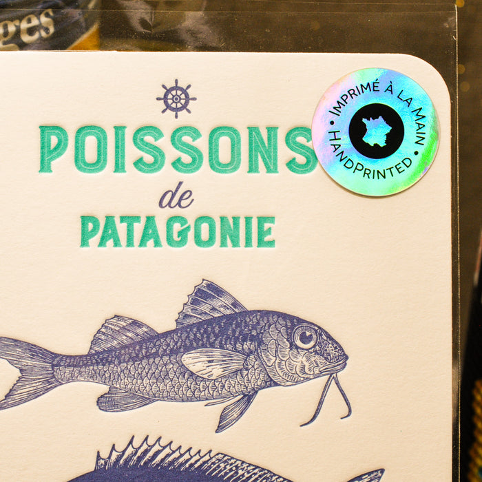 Carte Letterpress Poissons de Patagonie