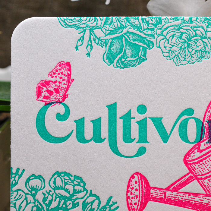 Letterpress Card Let's cultivate our Love (with envelope)