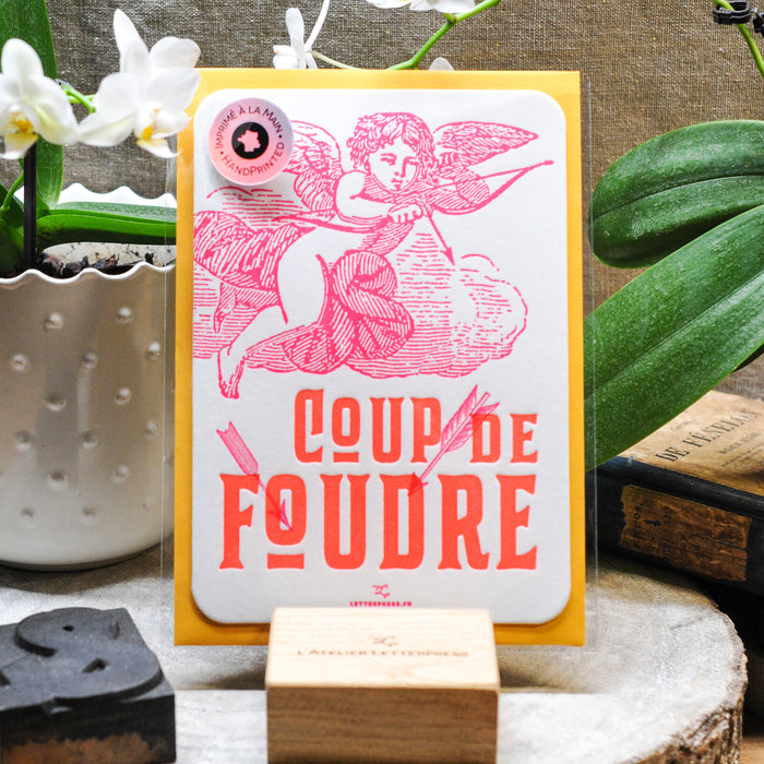 Carte Letterpress Coup de Foudre (avec enveloppe)