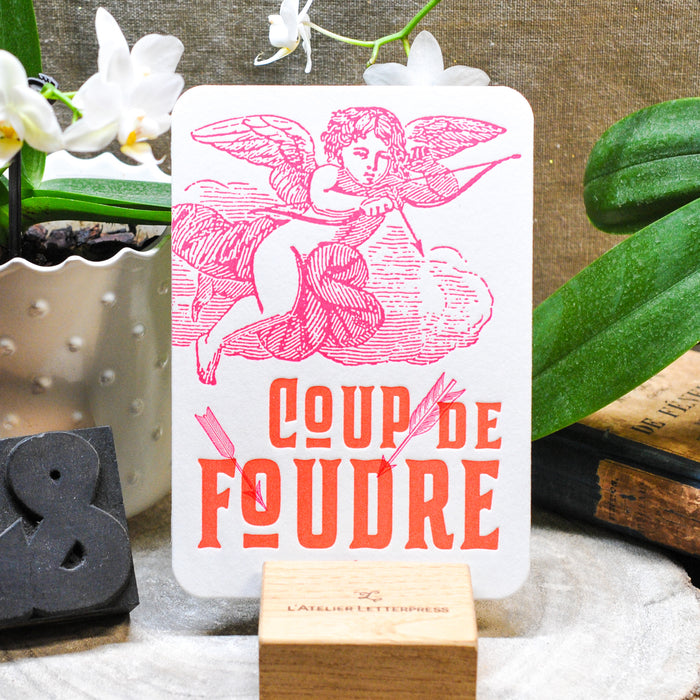 Carte Letterpress Coup de Foudre (avec enveloppe)