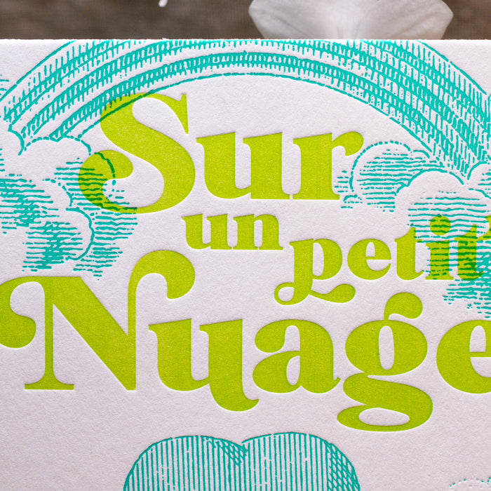 Letterpress Card On Cloud Nine (with envelope)