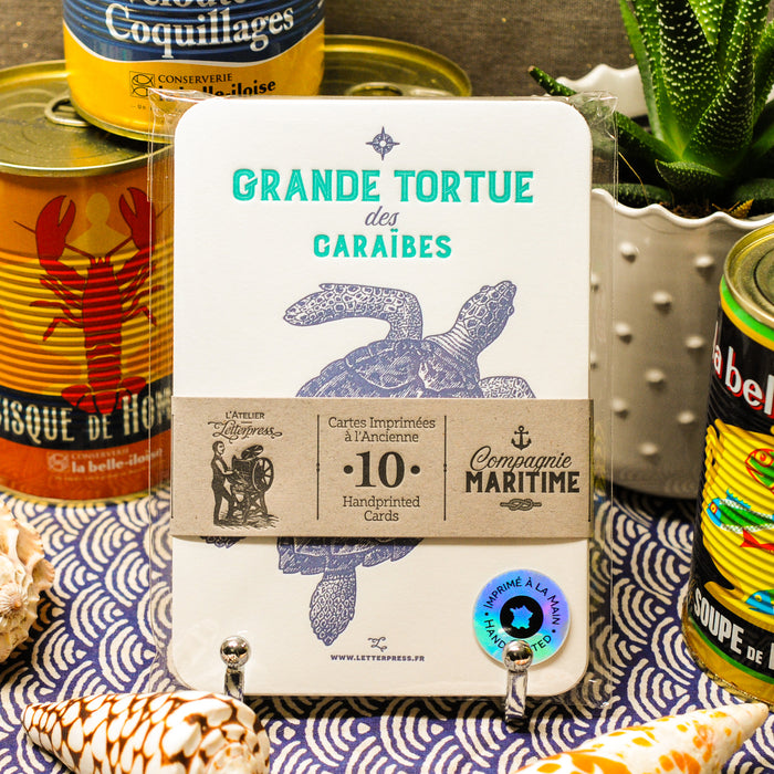 Collection de 10 Cartes Letterpress Compagnie Maritime