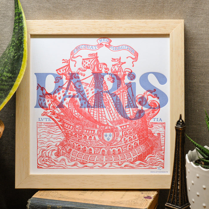 Letterpress Art Print Symbol of Paris