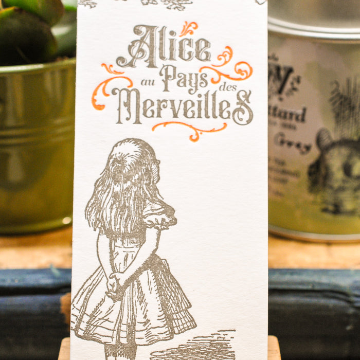 Marque-page Letterpress Chat Cheshire - Alice au Pays des Merveilles